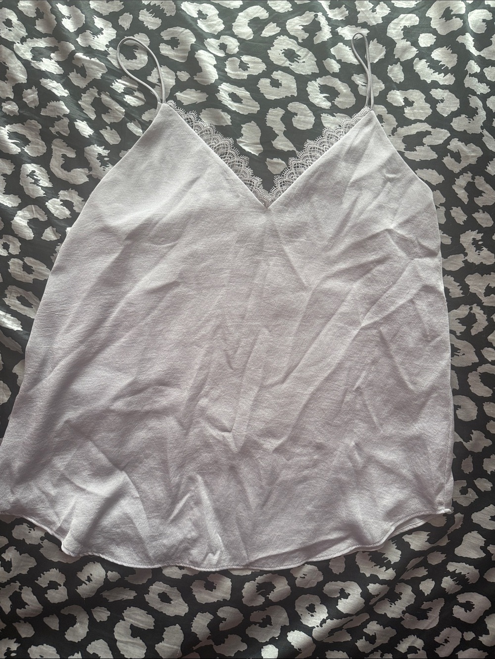 Express White Lace-Trim Spaghetti Strap Cami